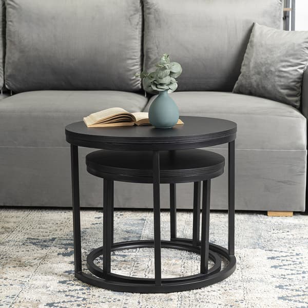 MANU sofabordsæt 43 cm/53 cm sort moderne loft