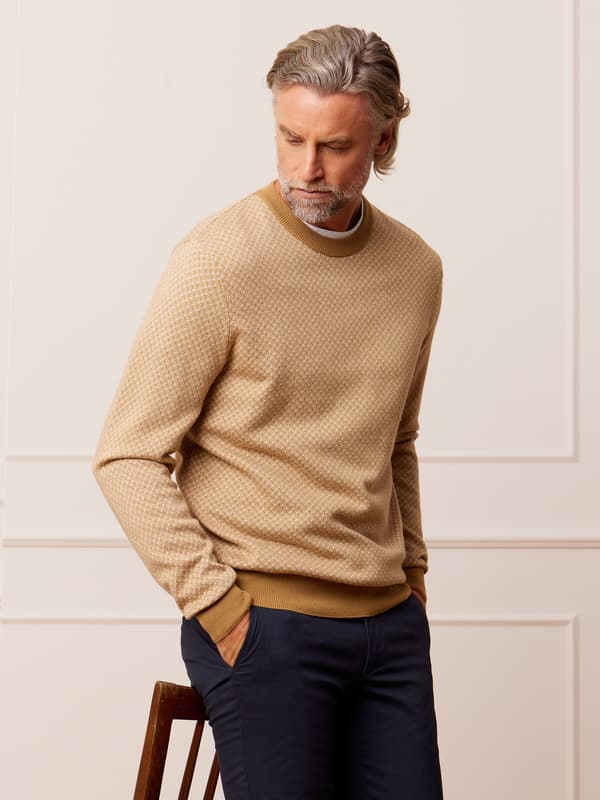 BEIGE KIRKBECK TRØJE M