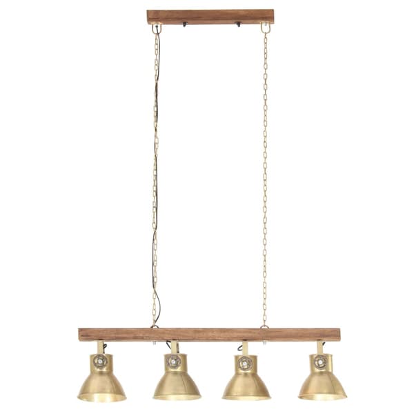vidaXL Industriel Loftlampe Messingfarvet E27 Mangotræ