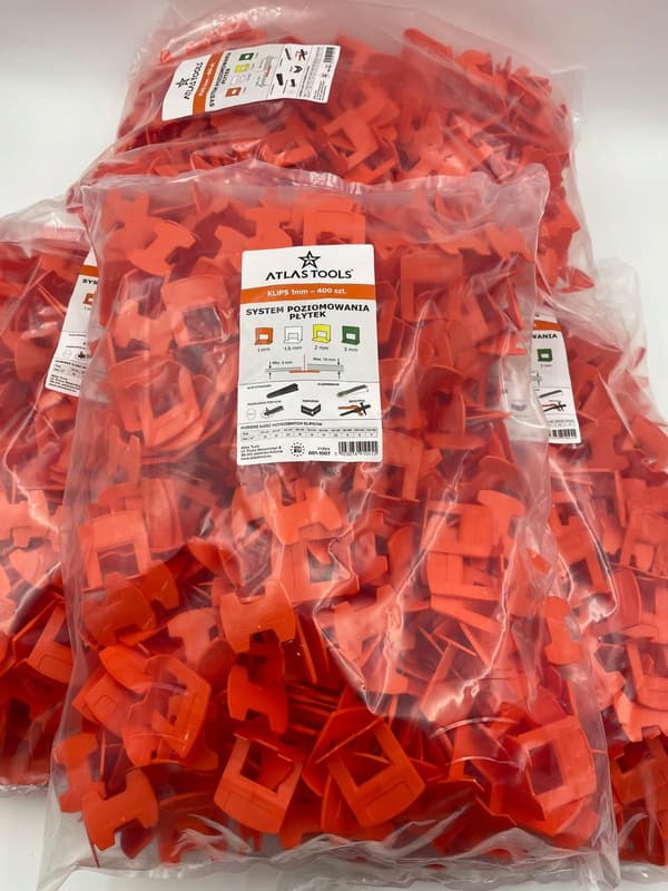 ATLAS TOOLS MONTERINGSKLIPP TIL FLISEJUSTERINGSSYSTEM 1 mm 400 stk.