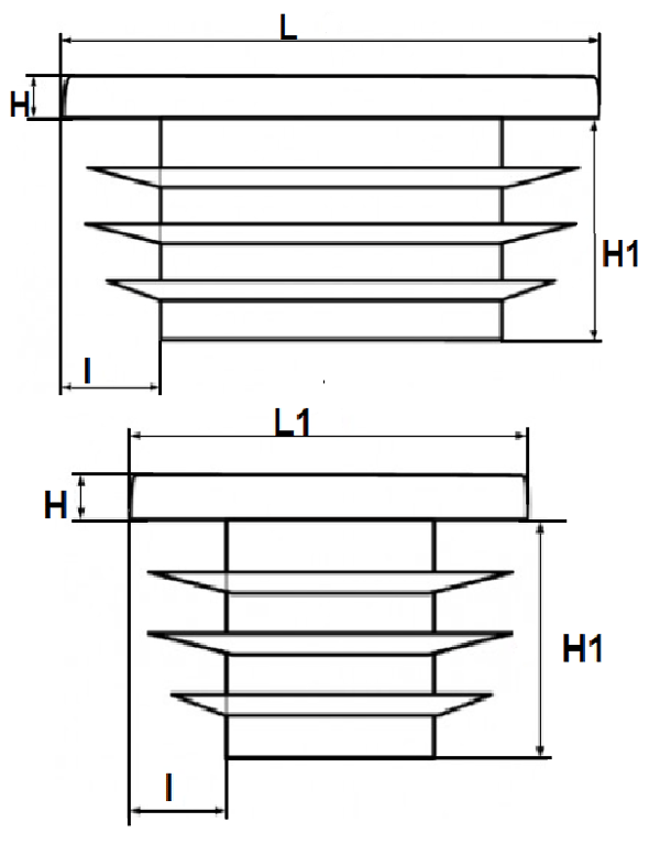 Sisäkorkki profiilipylvään katolle 40x25 20 kpl harmaa