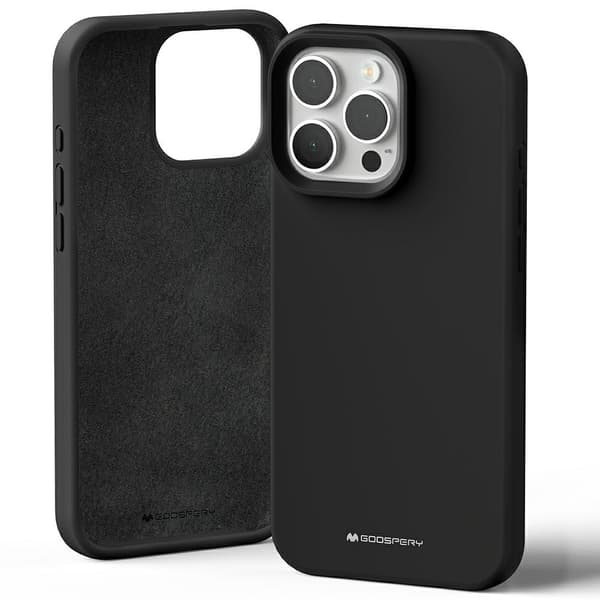 Mercury Silikone Etui til iPhone 16 Pro Max Sort