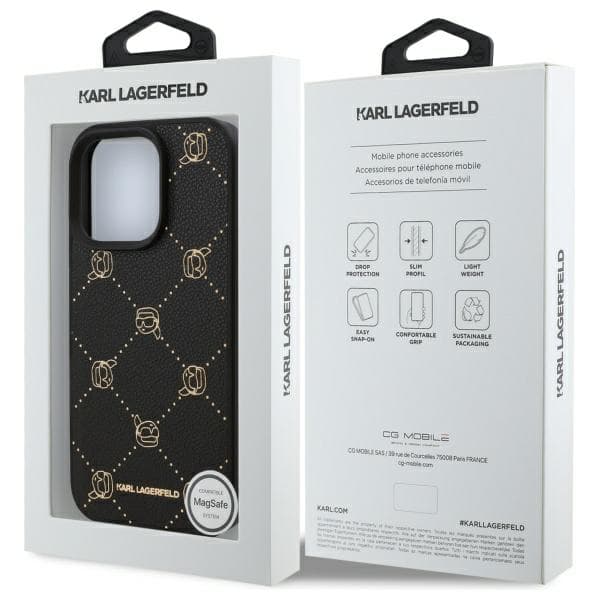 Karl Lagerfeld Magsafe Karl Heads-etui til iPhone 16 Pro Max, sort
