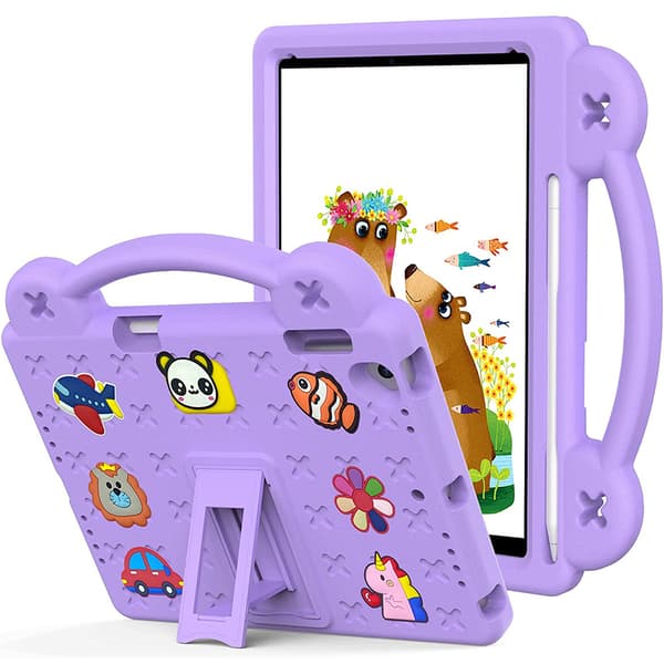 Etui til iPad 9,7" 2018/2017 (6./5. generation) / Pro 9,7" 2016, Søde mønstre, med stativ, Lilla