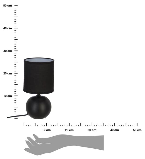 Timeo natlampe sort 25 cm