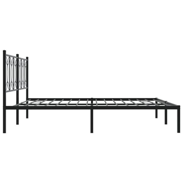 vidaXL metalsengestel med hovedgærde sort 193x203 cm