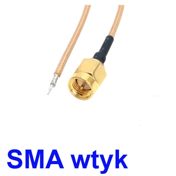 Pigtail SMA-stik 20cm RG178 / TIL lodning
