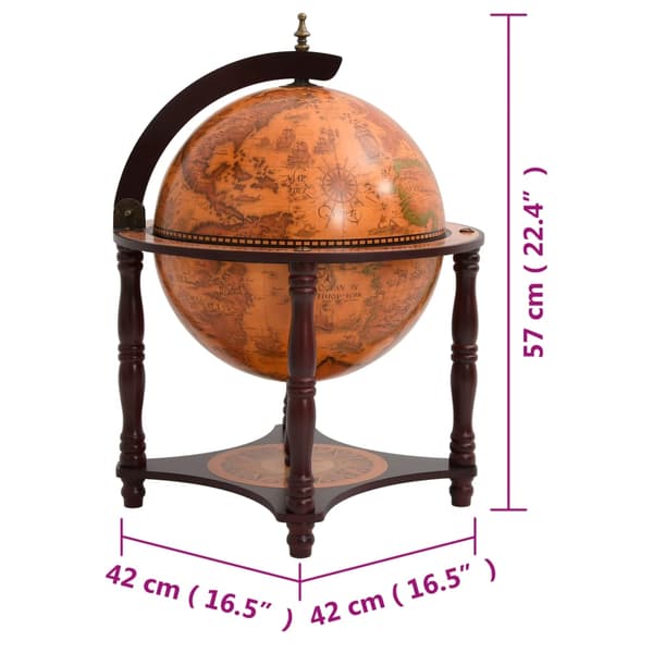 vidaXL Globe Bar med vinreol, brun, massiv eukalyptus