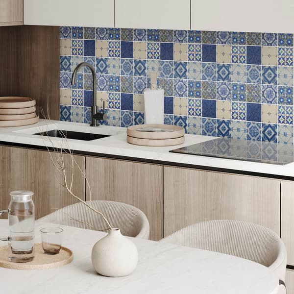 Trykt vinylpanel, klar til montering, 100x50 cm mosaikflisemønster