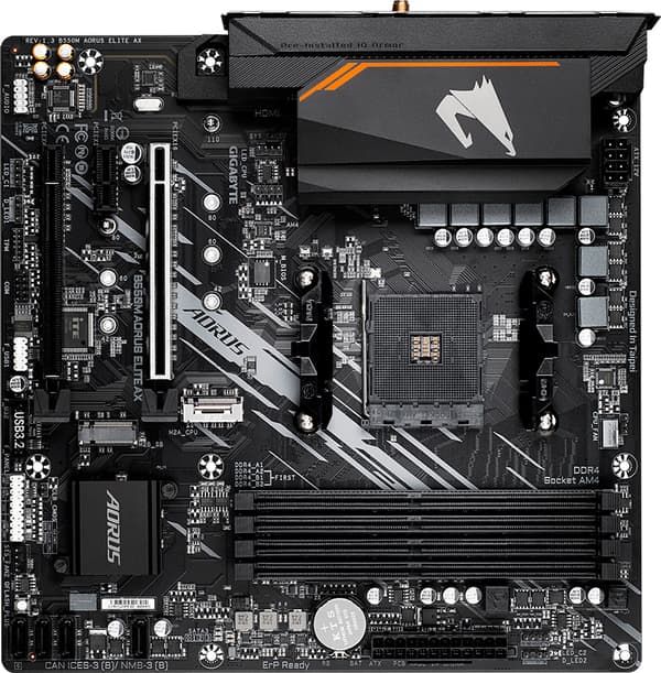 Gigabyte B550M Aorus Elite AX emolevy (sAM4, AMD B550, PCI-Ex16)
