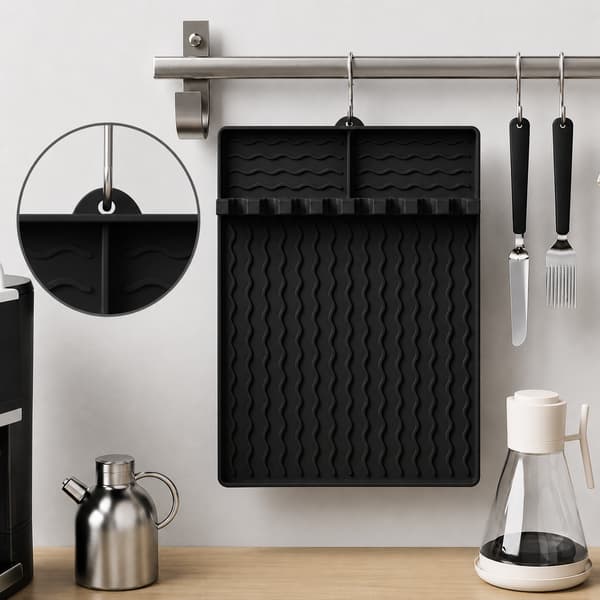Silikone grillmåtte til grill og grilltilbehør, sort