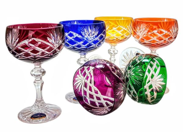 Färgglada kristall champagneglas 150ml Ananas