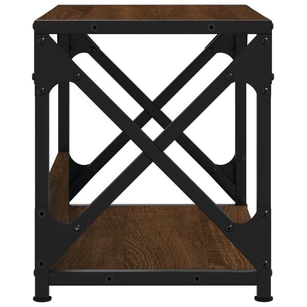 vidaXL 2-lags printerstativ brun eg 44x26x31,5 cm
