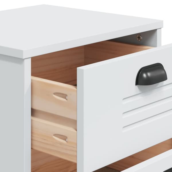 vidaXL VIKEN Sängbord, Vitt, Träbaserat Material