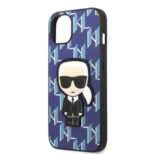 Karl Lagerfeld KLHCP13SPMNIKBL iPhone 13 mini 5,4" hårdt cover blå/blå Monogram Ikonik Patch
