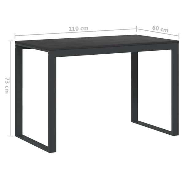 vidaXL computerbord, sort, 110x60x73 cm, spånplade