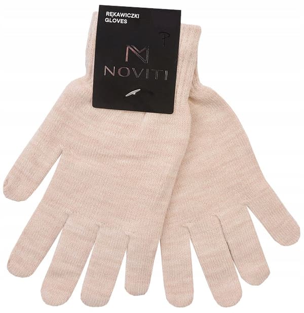 VINTERHANDSKAR stickade klassiska BEIGE 21cm 13+ L Y870P