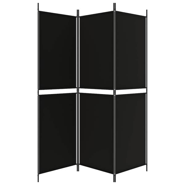 vidaXL 3-panels rumdeler sort 150 x 180 cm stof