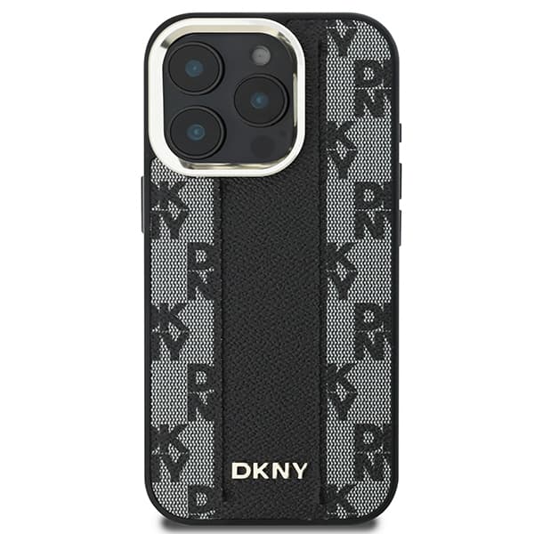 DKNY Magsafe-etui med ternet mønster til iPhone 16 Pro Max, sort