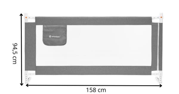 Springos HA7527 Sängyn kaide 160 cm harmaa