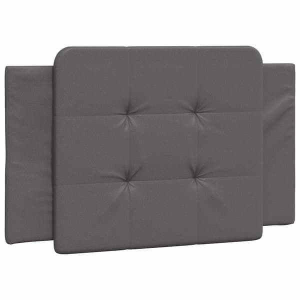 vidaXL sengestel med hovedgærde grå 90x190 cm kunstlæder