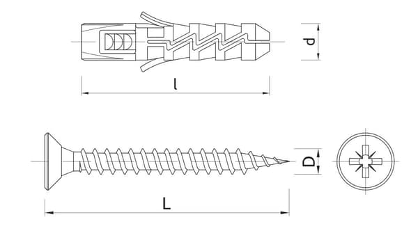 FIX Expansionsplugg Ø10 med kryssskruv