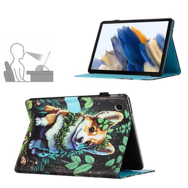 Etui til Lenovo Tab M10 Plus TB-X606F, med klap, corgi hund