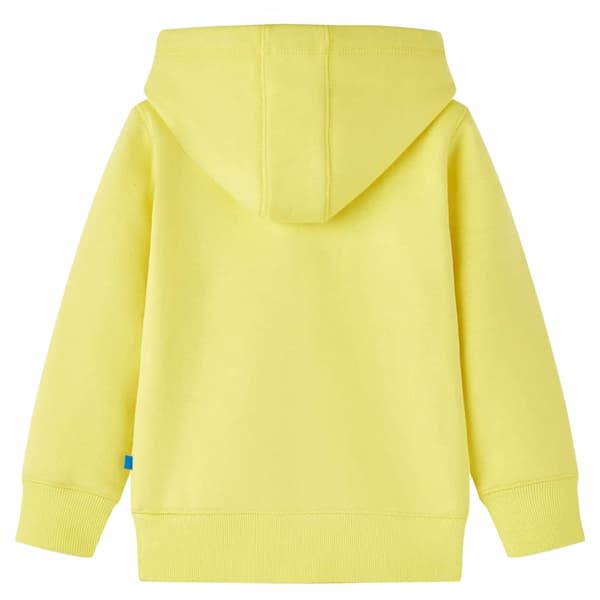 Børnesweatshirt med hætte og lynlås, lysegul, 92