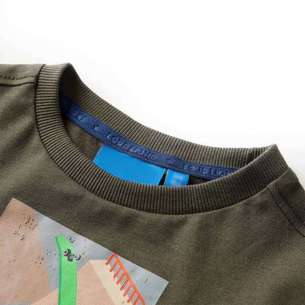 Barn långärmad t-shirt, khaki, 128