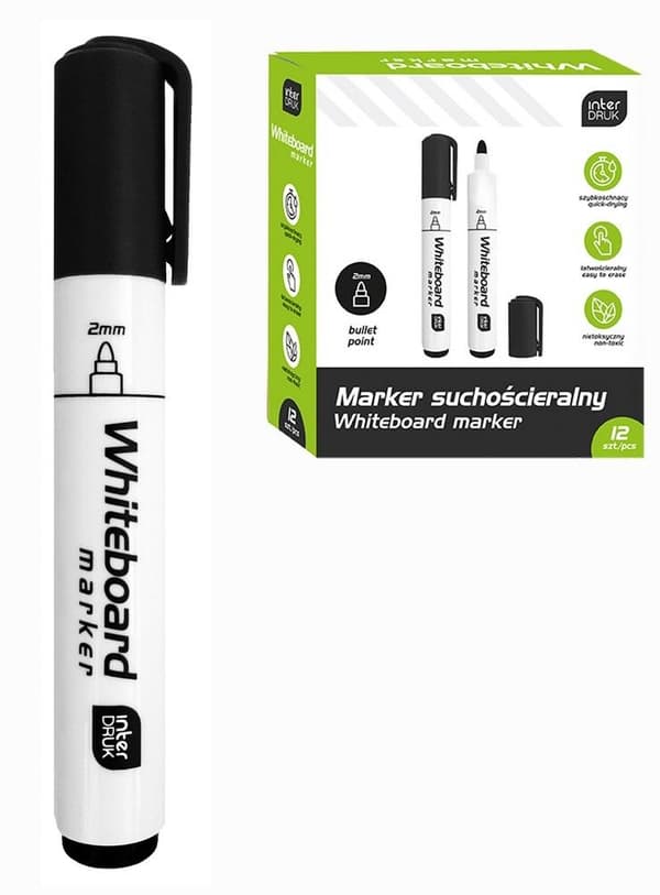 Sort whiteboardmarker (12 stk.)