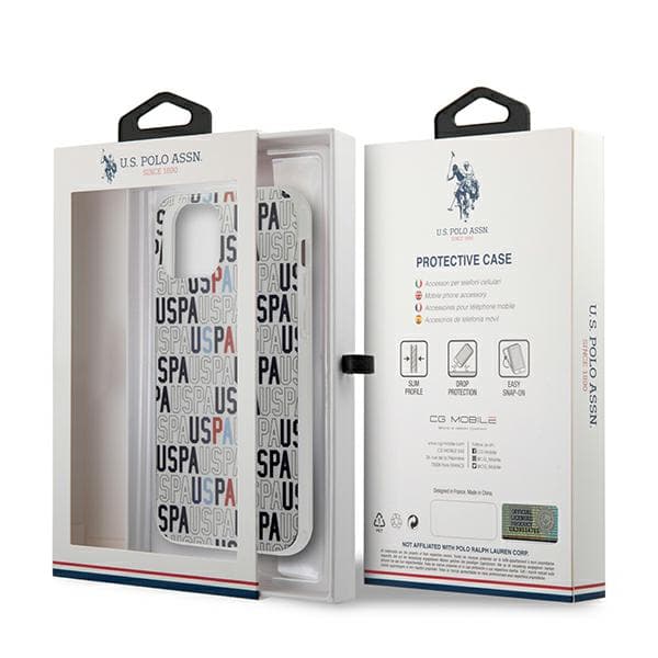 US Polo Logo Mania Collection-etui til iPhone 12 mini, hvidt