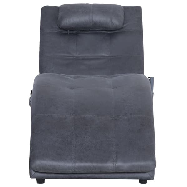 vidaXL Massageschäslong med kudde, grå, konstläder
