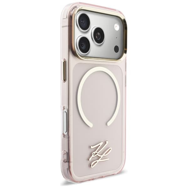 Karl Lagerfeld IML KL Script Logo MagSafe-cover til iPhone 17 Pro Max - Lyserødt