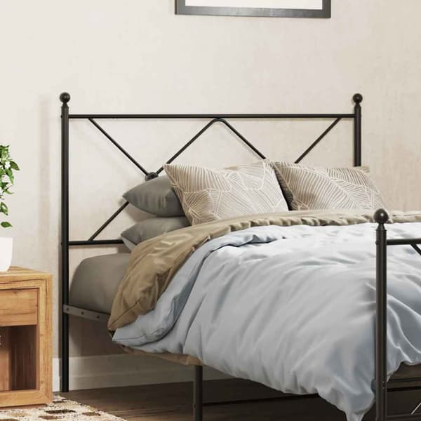 vidaXL metalsengegavl, sort, 100 cm