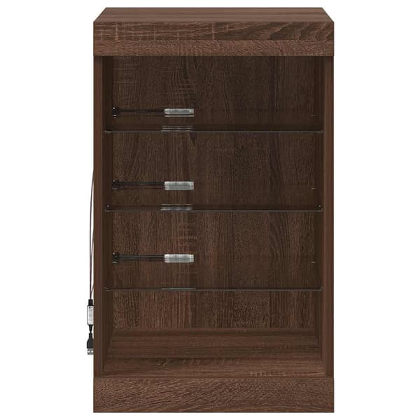 vidaXL LED-skab brunt egetræ 41x37x67 cm