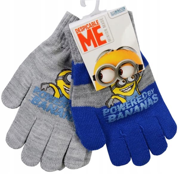 2 kpl lasten neulekäsineitä, Minions D095W