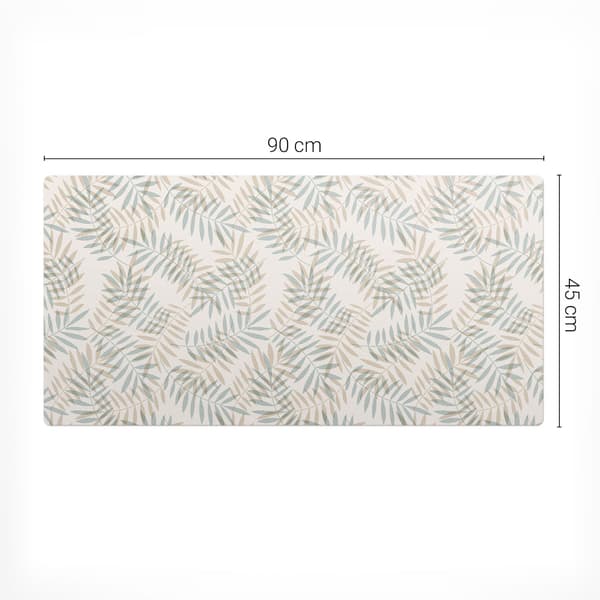 Skrivebordunderlag til grafiske designere med pastelbladsdesign, 90x45 cm