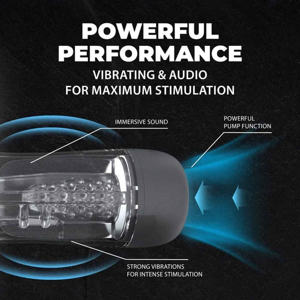 SonicPull - Sug- och vibrationsmasturbatorpump - Multimediaförstärkt - Gun Metal
