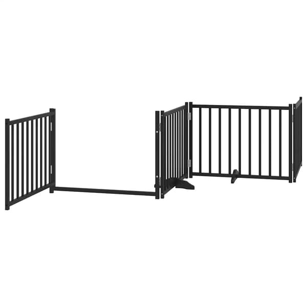 vidaXL foldbar hundegitter med dør 10 paneler sort 800 cm