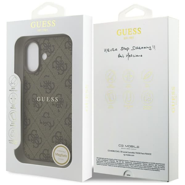 Guess 4G Ring Classic Logo MagSafe-etui til iPhone 17, brunt
