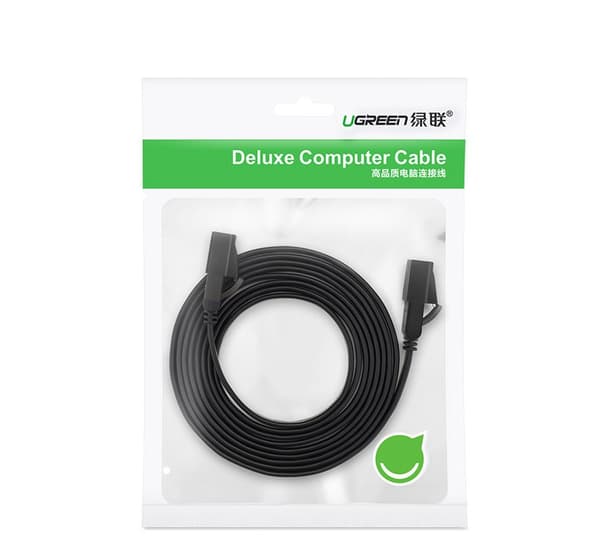 Platt patchkabel LAN STP RJ45 Cat 7 10Gbps 10m svart