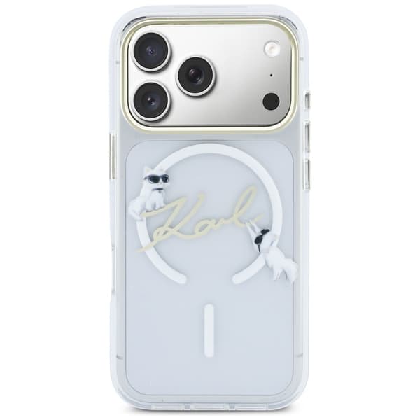 Karl Lagerfeld IML Choupettes Karl Script Logo MagSafe-etui til iPhone 17 Pro – klart