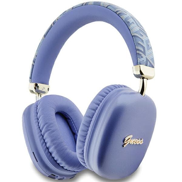 Guess Gcube Metallic Script Logo Bluetooth Over-Ear Hörlurar, Lila