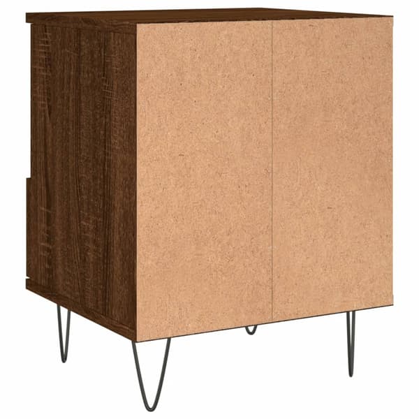 vidaXL sengebord brunt egetræ 40x35x50 cm træbaseret materiale