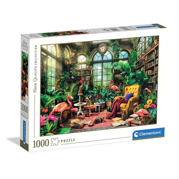 1000-bitars pussel. HQ Växthusets bibliotek