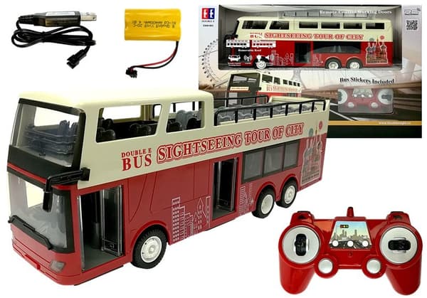 Fjärrstyrd dubbeldäckarbuss R/C 2.4G 1:18