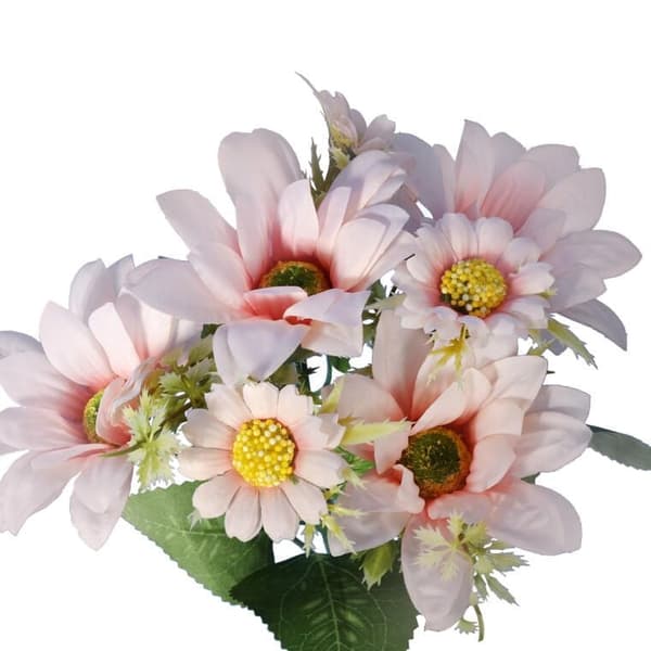 Buket med 7 margueritter, 36 cm, lyserød