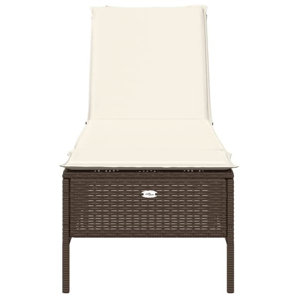vidaXL liggestol med hynde, brun, polyrattan