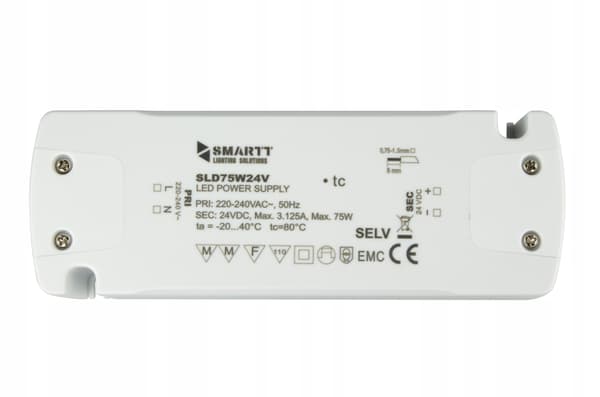Møbelstrømforsyning til LED-strimler 75W 24V DC universal konstant spænding
