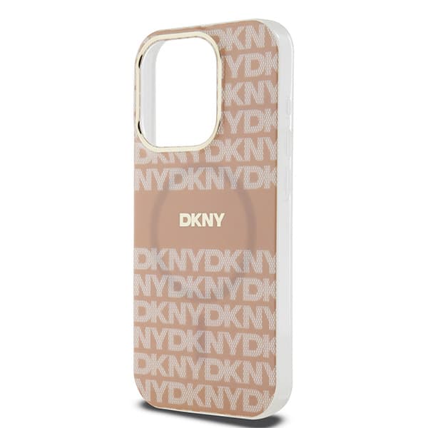 DKNY IML Mono & Stripe MagSafe-etui til iPhone 15 Pro Max, lyserød